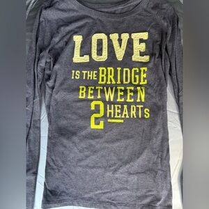 Old Navy “Love Is The Bridge Between 2 Hearts” Gray Long Sleeve Women’s